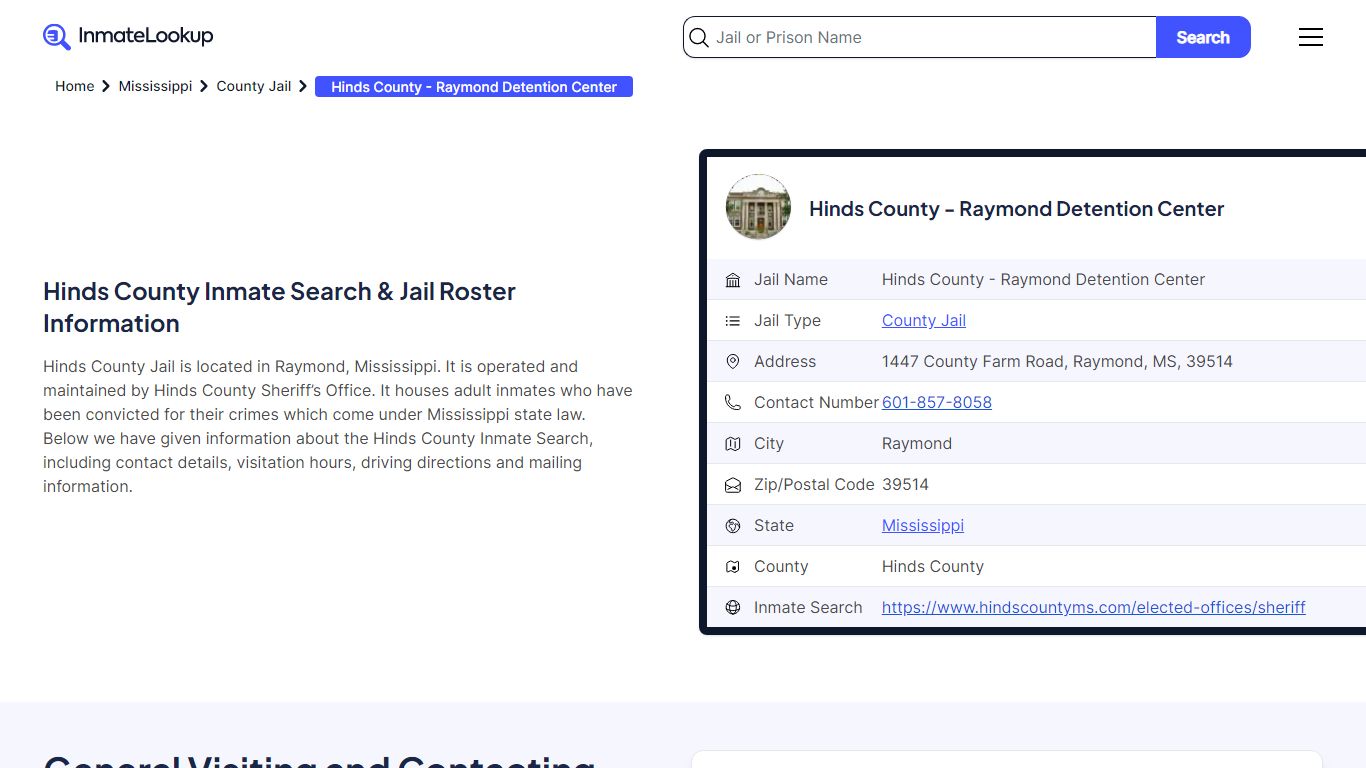 Hinds County Inmate Search & Jail Roster Information